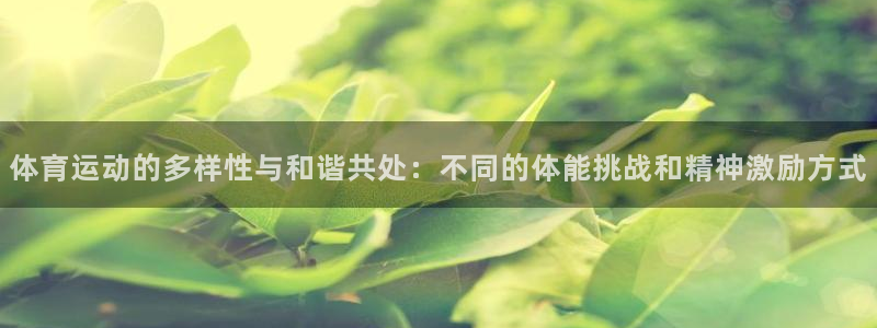 vsport体育：体育运动的多样性与和谐共处：不同的体能挑战和精神激励方式